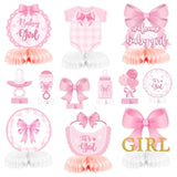 12PCS Pink Bow Baby Shower Centerpieces – It’s a Girl Coquette Table Decor