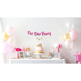 Furever Young Pink Glitter Banner Dog & Cat Birthday Decorations Funny Puppy And Kitten Party Supplies