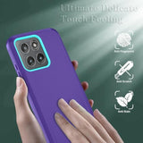 Motorola Moto Edge 2025 3-Layer Case, Purple Sky Blue Color, Heavy Duty Full-Body Protector