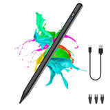 Stylus Pen For Android Tablet, Pom Tip Tablet Pencil For Ios/Android,Rechargeable Active Stylus Pen For Iphone/Samsung/Xiaomi/Huawei/Vivo/Lenovo And Other Android Smartphones And Tablets-Black