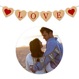 Burlap Love Banner With Heart For Valentines Day Wedding Party Anniver