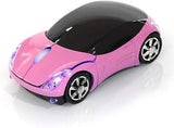 2.4G Wireless Mouse 3D Car Shape Wireless Optical Mouse With Usb Receiver For Pc Computer Laptop(F-Car, Pink)