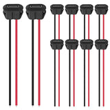 10pcs Type-C Female Chassis Waterproof 2P Solder Wire Type USB C Pigtail Cable Extension Power Cable USB-C Plug to 2 Pin Bare Wire Open End Connector