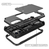 For Iphone 11 Wallet Case Defender Wallet Credit Card Holder Cover With Hidden Mirror Three Layer Shockproof Heavy Duty Protection All-Round Armor Protective Case For Iphone 11 Black