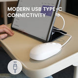 Perimice-222Cw Usb Type C Wired Optical Mouse, Adjustable Dpi 1200/1600/2000, Silent Click, 5.9 Ft Cable, Compatible With Tablets Laptops Pcs, White