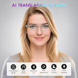 AI Translation Glasses, Bluetooth Eyeglasses with Real-Time Translator for 164 Languages, Photochromic Spring Hinge Bluetooth Glasses with Speakers,