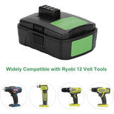 12V 3.0Ah Battery Compatible With Ryobi Cb120L Cb121L Bpl-1220 130503001 130503005 (Not For Cb120N) For Ryobi 12V Battery