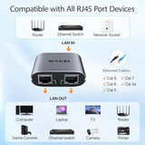 Ethernet Splitter 1 To 2 High Speed 1000Mbps, Rj45 Gigabit Ethernet Cable Splitter 1 To 2, Lan Splitter With Usb Power Cable For Cat 5/6/7/8 Cablesg103M