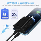 Super Fast Charger Type C, 25W Usb C Wall Charger Fast Charging For Samsung Galaxy S25 Ultra/S24 Ultra/S23 Ultra/S22 Ultra/Z Fold 7 6/A16/A15/A14/A13/A03S/A56/A55/A54/A53/A51/A32/S10/Iphone 16E