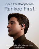 New Openfit 2+ Open-Ear Headphones, Dolby Audio Enabled, Comfortable Earbuds With Soft Ear Hooks, 48H Playtime, Ip55 Water-Resistant, Usb-C Fast Charging, Wireless Charging, Carrying Bag, Black