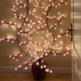 Cherry Led Tree Branch Lights For Wall, Cherry Blossom Willow Vine Twig Decor Garland With 48 Led Lights And Remote,8 Li