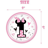 80 Pcs Pink 1St Birthday Party Supplies Girls One Year Old Paper Plates Napkins Forks For Girls 1St Birthday Baby Shower Party Decorations