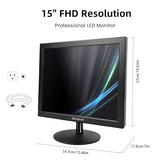 15 Inch Monitor Hd 1024 * 768 Screen With Vga, Hdmi, 4:3 Aspect Ratio, 60 Hz, Vesa Mountable, Tn Panel Monitor For Pc, Computer, Laptop, Raspberry Pi, Black