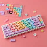 Moa Profile Keycaps,Pbt Cute Rainbow Candy Keycaps 126 Keys Dye-Sublimation Custom Keycap Set With Keycap Puller For Cherry Gateron Mx Swithes Mechanical Keyboards