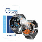 Screen Protector For K66 / K68 / Fv13 / Fv15 1.85'' Military Smartwatch, 9H Tempered Glass Protective Film Compatible For Mingwear K68 / Podoeil K66 1.85'' Smart Watch (3 Pcs)