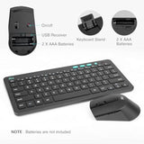 Rkm709 2.4 Gigahertz Ultra-Slim Wireless Keyboard And Mouse Combo, Multimedia Office Keyboard For Pc, Laptop And Desktop,Business Office(Black)-New