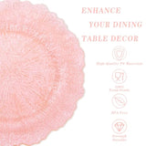 60Pcs Pink Plates For Party - Pink Plastic Plates Disposable&Reusable - Clear Pink Heavy Duty Plastic Plates For Party Including 30 Plastic Dinner Plates 10" & 30 Plastic Dessert Plates 7"