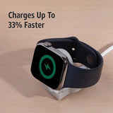 AT&T Apple Watch V3 Flip Fast Charger, USB Type C for iWatch (6 Ft - Braided, Silver)