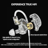 in Ear Monitor, HiFi Headphones with Dual Magnetic Dynamic Driver, Hybrid Balance Armature with Dynamic in Ear Headphones IEM Earphones Gaming