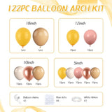 Boho Balloon Arch Kit 122Pcs Dusty Pink Yellow Rose Gold for Baby Shower Wedding