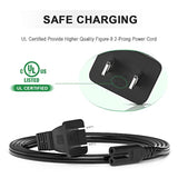 Tv Power Cord For Samsung Lg Tcl Sony: 6Ft 2 Prong Ac Wall Plug 2-Slot Led Lcd Cable Insignia Sharp Toshiba Jvc Hisense Electronics Un65Ks8000Fxza Un40J5200Afxza 43Uh6100