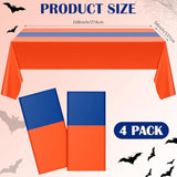 4 Pcs Blue And Orange Tablecloth Dragon Party Anime Theme Table Cloth 108 X 54 Inch Plastic Disposable Rectangle Tablecovers For Birthday Themed Party Decoration Supplies