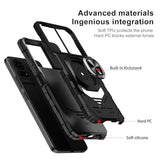 For Tcl 50 Le / Tcl K24 / Tcl K23 Case With 1 Pack Screen Protector,Dual Layer Hybrid Heavy Duty Defender Protection,Sleek Rugged Reinforced Cushion Corner Kickstand Shockproof Bumper Cover Black