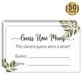 Guess How Many Game Cards, Baby Shower Game Cards (Minimalist) 3.5" X 2" (50 Pieces)