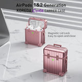 Compatible With Airpods Case Cover, Funny Suitcase Design Case For Airpods 2Nd Generation/1St Generation, Cute Fashion Protective Hard Case For Women Men With Keychain