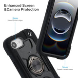 MARKILL Compatible with iPhone 16e Case with Stand, Military Grade Drop Protection Full Body Rugged Heavy Duty Case 3 in 1 Protective Durable Cover for iPhone 16e 6.1” 2025 (Black)