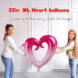 Valentines Day Balloon Garland Arch Kit With Red Pastel Pink Balloons And Love Letter Lips Large Heart Mylar Balloons For Women Girls Birthday Party Galentine'S Valentine'S Day Decorations