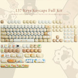 Pbt Keycaps 137 Keys Mog Profile Bun Cat Paradise Keycaps Dye-Sublimation Cute Keycap Set Custom Keycap For Cherry Gateron Mx Swithes Mechanical Keyboards