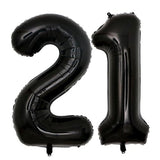 40inch Jumbo Black 21 number balloons for 21st Birthday Decorations helium balloons party supplies use them as Props for Photos (Black 21)