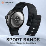 Magnetic Silicone Bands Compatible with Google Pixel Watch 4/3/2/1 41mm for Women and Men, Rugged Soft Sport Strap Replacement Wristband