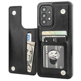 Onetop Compatible With Samsung Galaxy A53 Wallet Case With Card Holder, Pu Leather Kickstand Card Slots Case, Double Magnetic Clasp And Durable Shockproof Cover 5G 6.5 Inch(Black)