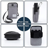 Cell Phone Purse Waist Pack Bag Travel Crossbody Bag Wristband Sport Armband Wallet With Removable Shoulder Strap (Black)