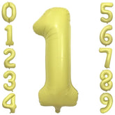 40" pastel yellow number 1 foil balloon for 1st birthday decorations