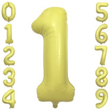 40" pastel yellow number 1 foil balloon for 1st birthday decorations