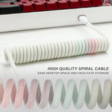 Coiled Keyboard Cable,Custom Coiled Type-C To Usb A Cable,Double-Sleeved Wire