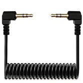 Trs Cable,3.5Mm Trs To Trs Adapter Microphone Patch Cable,1/8 Aux Cord Trs Audio Converter Patch Cables,Cameras Coiled Live Streaming Mic Cord (Black)