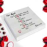 Christian Valentines Decor, Rustic John 3:16 Bible Verse Scriptures Wooden Sign Home Tabletop Shelf Desk Decoration Valentines Day Decor
