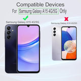 2 Pack Screen Protector For Samsung Galaxy A15 4G/5G 6.6"(Not For Samsung Galaxy A14 4G/5G),9H Hardness Tempered Glass,With 1Pc Camera Lens Protector,1Pc Back Carbon Fiber Film