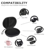 Hard Shell Case Compatible With Beats/Skullcandy/Sony Mdr7506/Soundcore/Beribes/Kvidio/Tozo Foldable Wireless/Wired Over-Ear Headphones, Travel Carrying Headphone Case (Black)