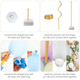 Gold Balloon Arch Stand Kit, 9.3Ft & 6Ft Free Bending Soft Balloon Flower Backdrop Stands Set With Water Base For Birthday Party Decorations Baby Shower Wedding Graduation Balloons Decor
