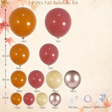 145Pcs Fall Baby Shower Balloon Arch Kit Dusty Pink Orange Gold for Autumn Party