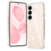 For Samsung Galaxy S25-Plus Case: S24-Plus Bling Sparkle Clear Military Grade Drop Protection Anti Yellowing Glitter Cell Phone Cover - Rugged Shockproof Protective Bumper Transparent Cases