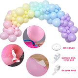 118Pcs Pastel Rainbow Party Decorations Crepe Paper Streamer Backdrop