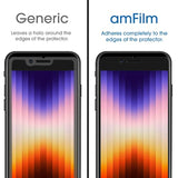 amFilm Screen Protector Compatible with iPhone SE 2 (2020 2nd)/ SE 3 (2022 3rd) Generation Tempered Glass, iPhone 8, 7, 6S, 6 (4.7") Halo Free Glass Screen Protector, 2 Pack