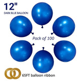 Blue Latex Balloons 100 Pack: Party, Wedding, Baby Shower Decor