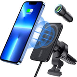 For Magsafe Car Mount Charger For Iphone 15, 15W Fast Charging, For Magsafe Car Charger, Powerful Magnetic Wireless Car Charger Air Vent Phone Holder For Iphone 15/14/13/12 Series With Car Charger